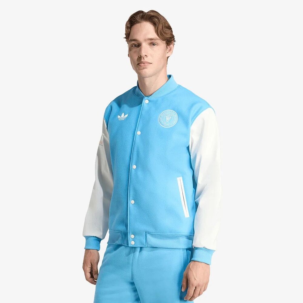 Adidas Originals Semi Blue Burst Inter Miami CF Anthem Bomber Jacket Men's Large